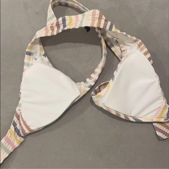 Madewell Seersucker Striped Bikini Top Tie Front XXS NWOT - Picture 6 of 8